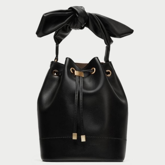 Handbags - Zara vegan leather bucket bag NWT